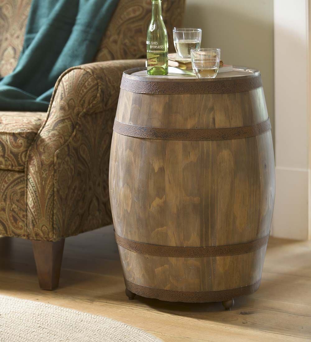 Deep Creek Wine Barrel Storage Table | Accent Tables - Made of ...