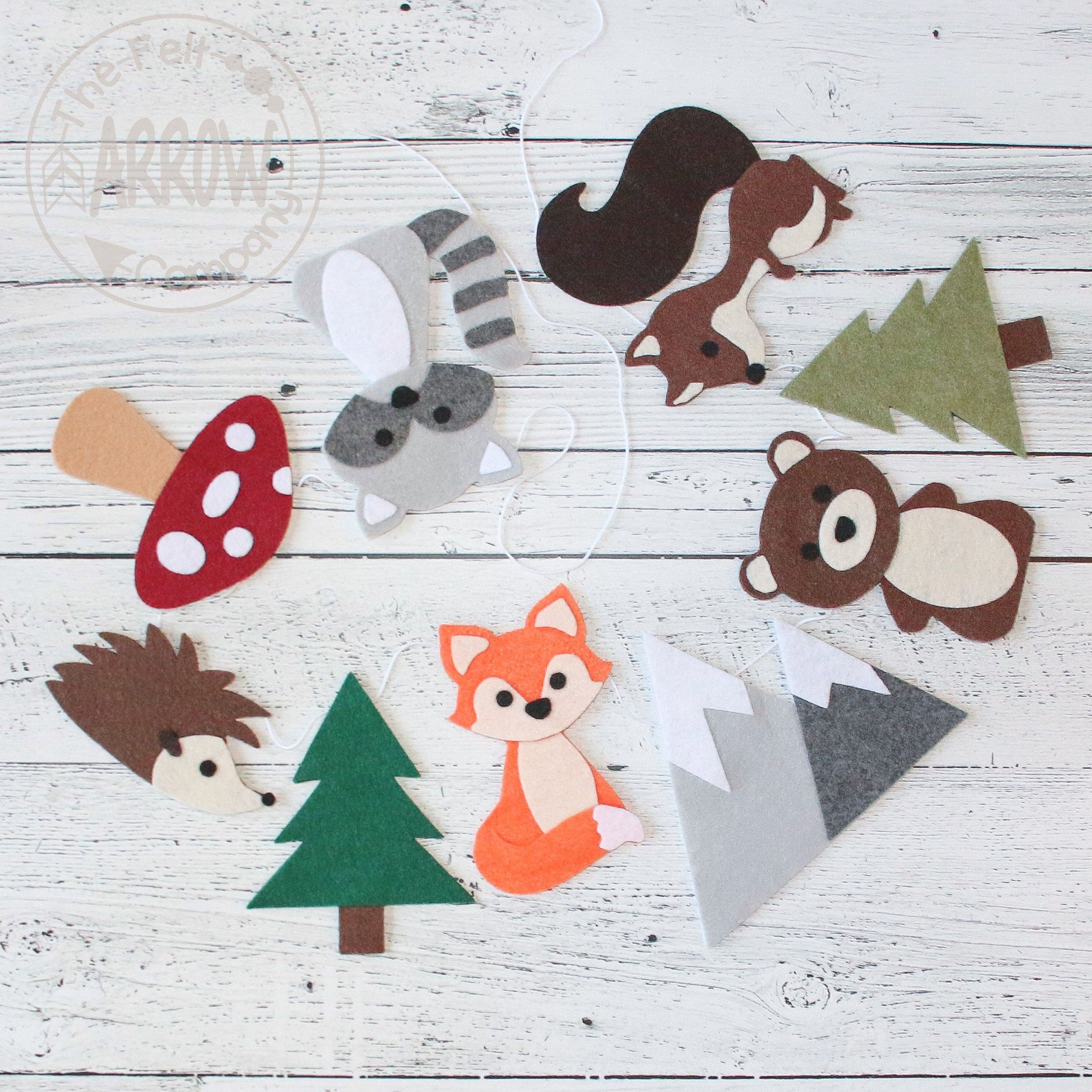 Woodland Animal Felt Garland, Woodland Nursery, Woodland Birthday ...