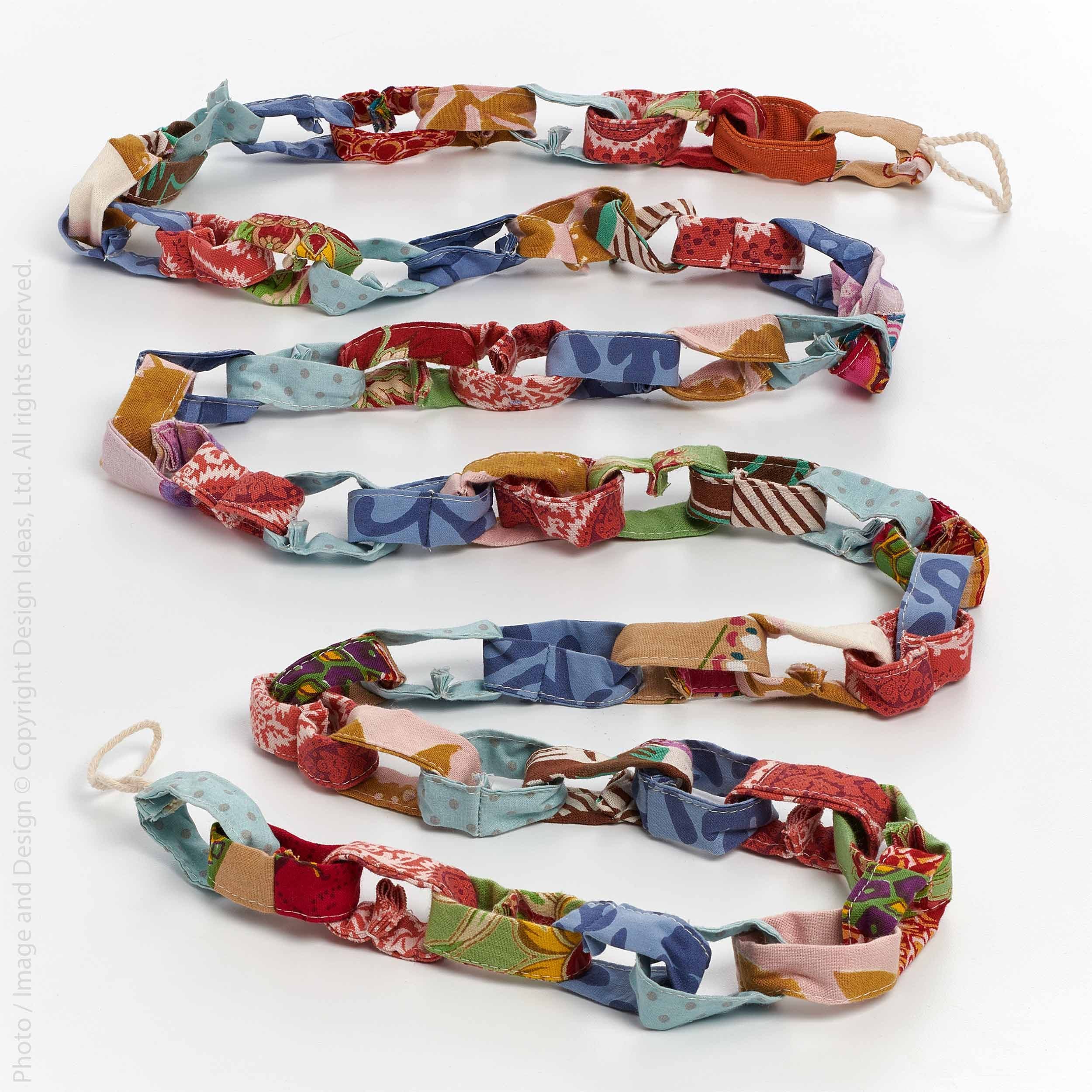 Patchwork™ fabric garland chain in 2025 | Fabric garland, Christmas ...