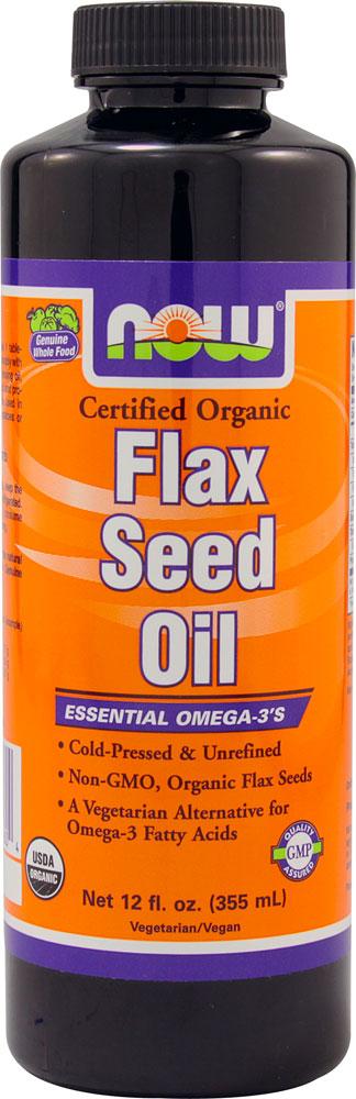 NOW Foods Certified Organic Flax Seed Oil -- 12 fl oz | Organic flax ...