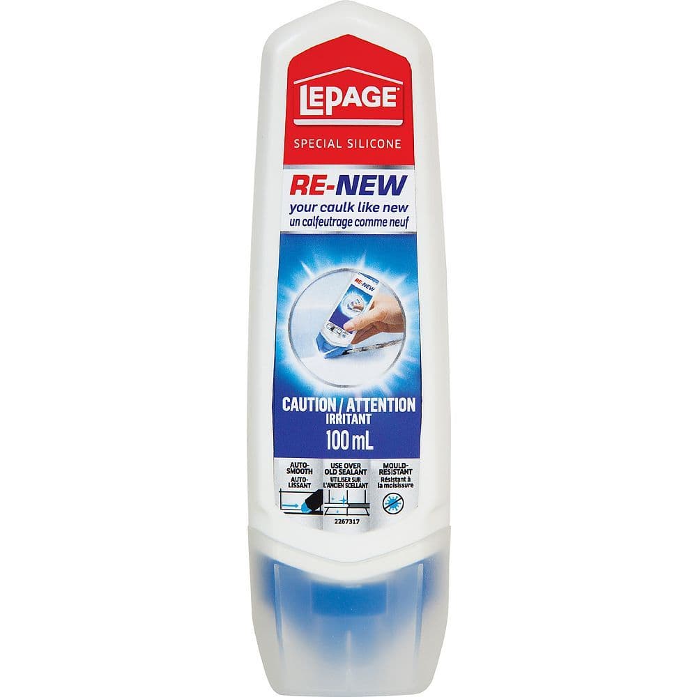 LePage Re-New Specialty Silicone Sealant for Kitchen & Bath, 100 ml ...