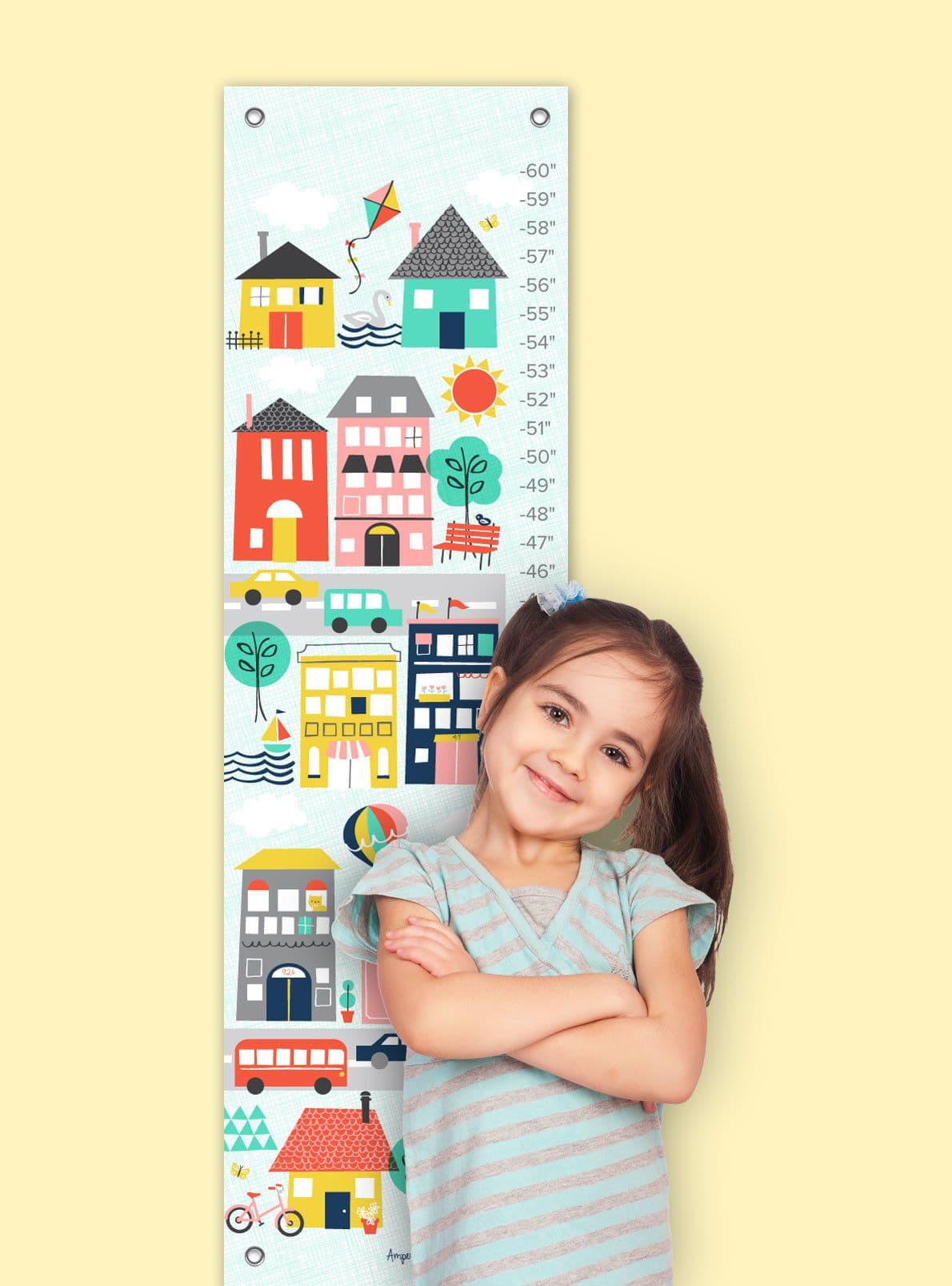 Oopsy Daisy Trip to the City Growth Chart | Art wall kids, Kids canvas ...