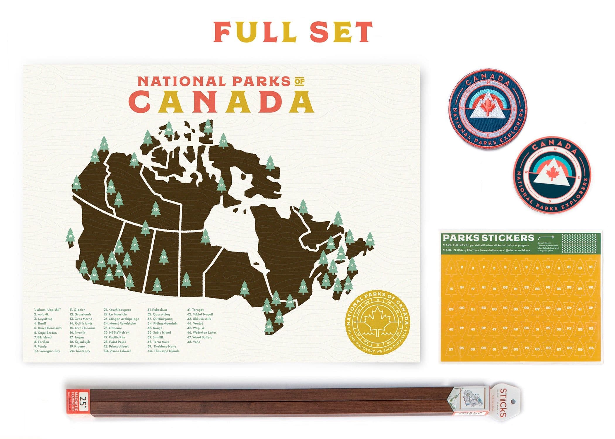 18x24 Canada National Parks Map