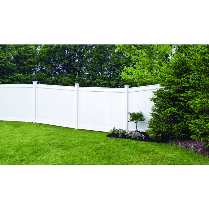 Shop Freedom 6x8 Vinyl Emblem Ready-to-Assemble Fence Panel White at ...