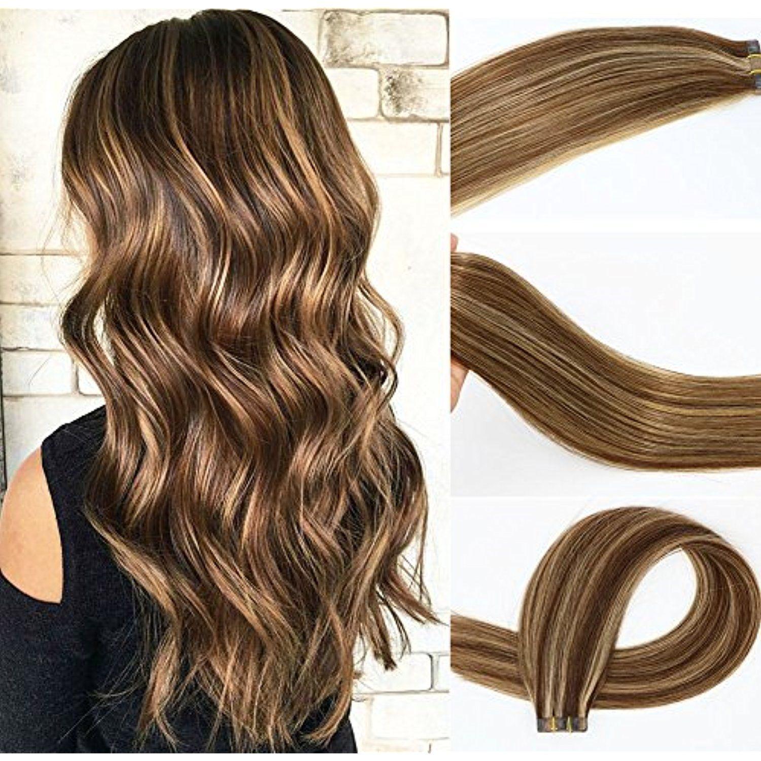 Vario Tape In Hair Extensions Two-tone Colored Hair Honey Blonde (Color ...