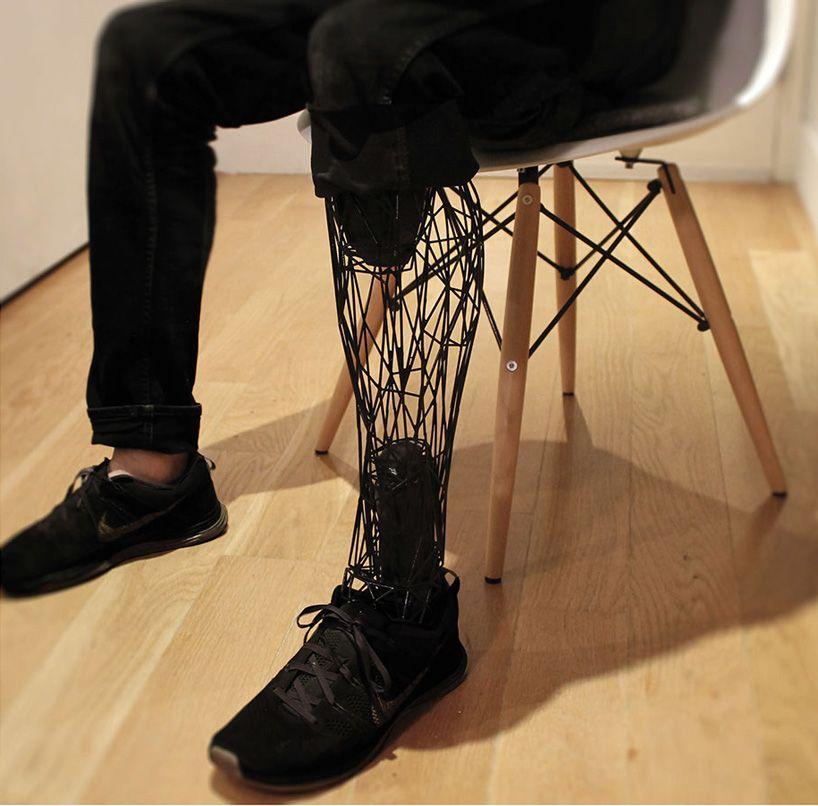 'exo-prosthetic leg' created by adam root, is a 3D printed artificial ...