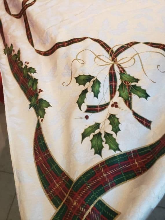Vintage Lenox Christmas Tartan Plaid Tablecloth Holiday Table | Etsy