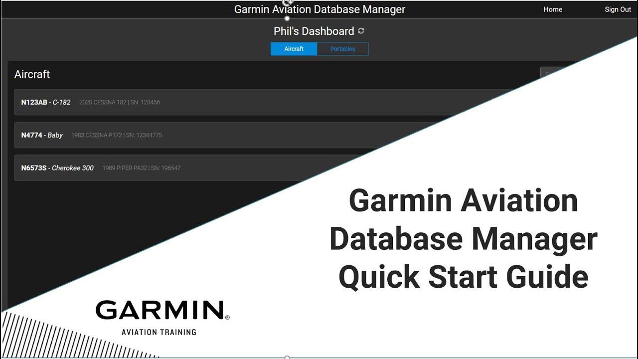 Garmin Aviation Database Manager – Quick Start Guide - YouTube