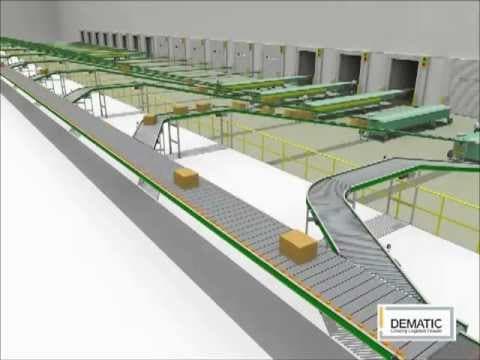 Dematic Sortation Simulation - YouTube
