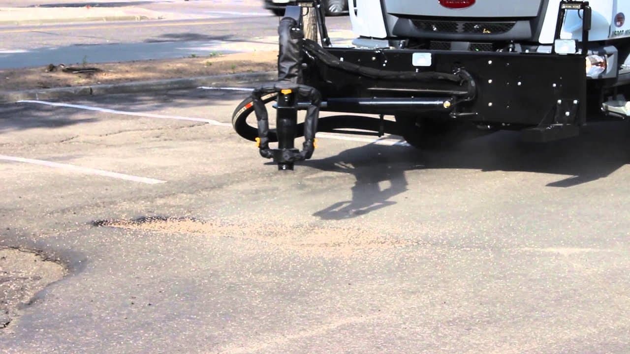 Pothole patcher demonstration - YouTube