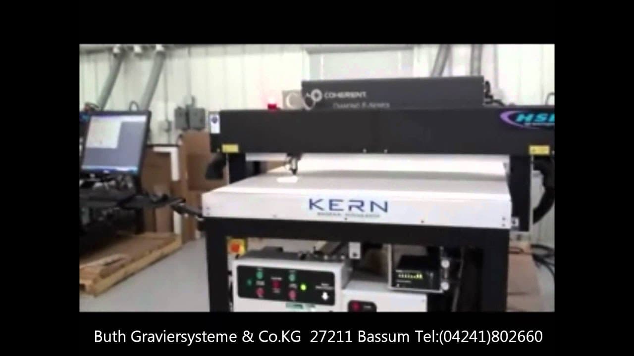 Corian schneiden mit einem KERN HSE CO2 Laser - YouTube