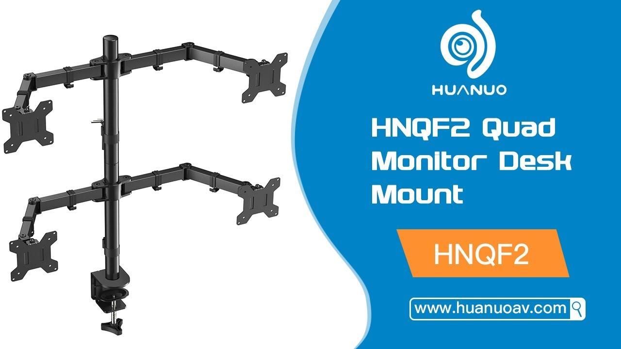 HUANUO HNQF2 Quad Monitor Desk Mount Adjustable for 13-27 Inch Screens ...