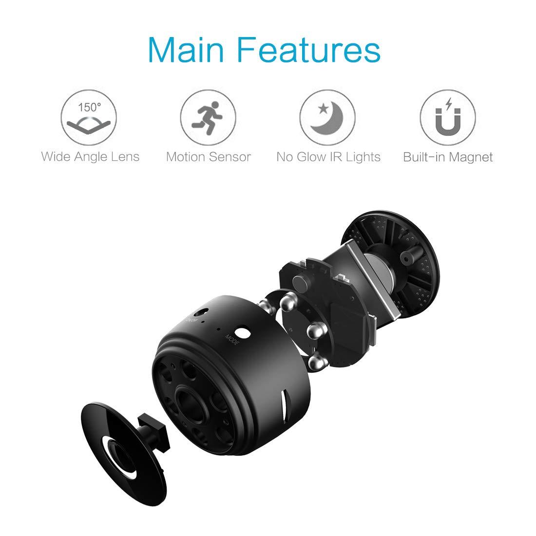 AREBI Spy Camera Wireless Hidden WiFi Mini Camera HD 1080P Portable ...