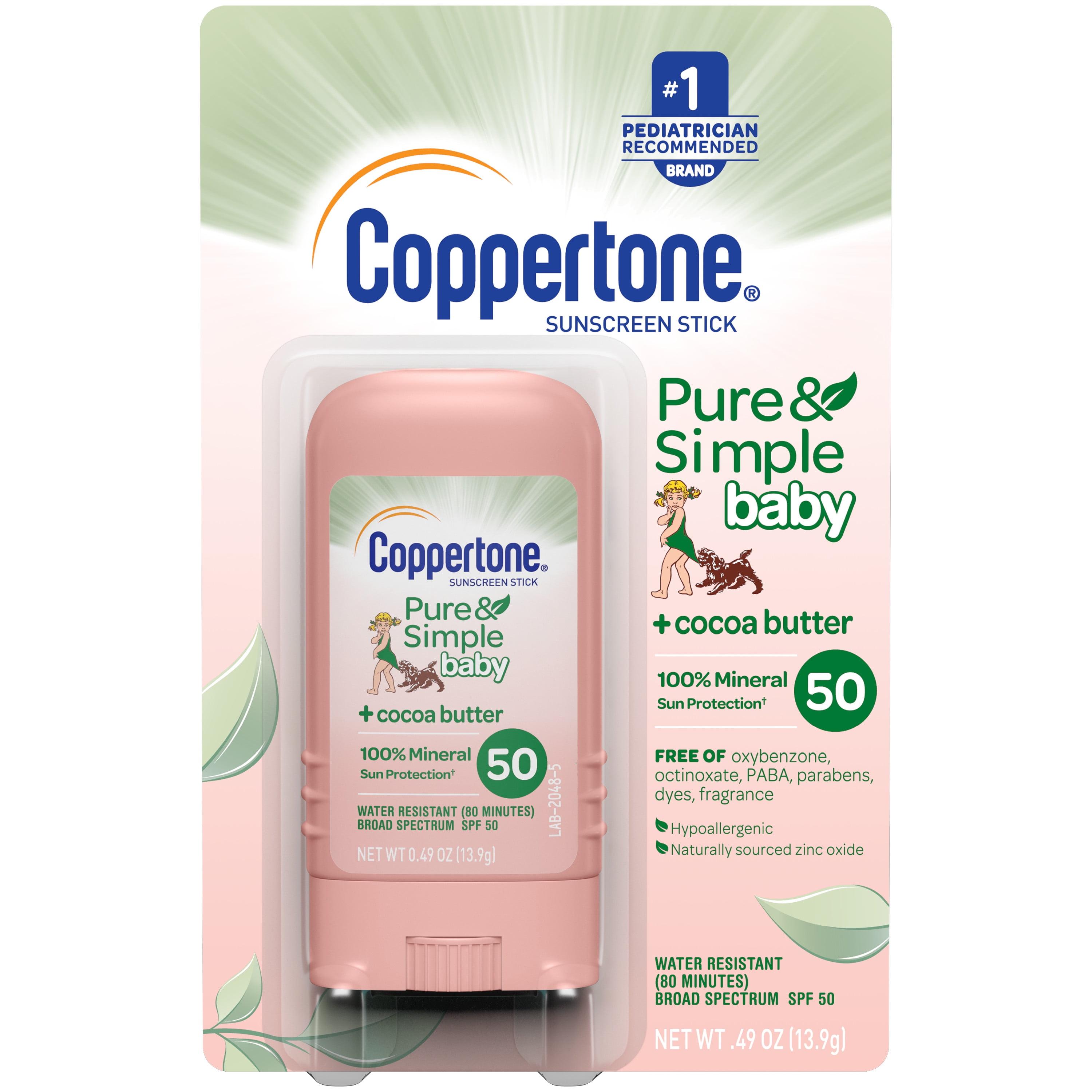 Coppertone Pure & Simple Baby SPF 50 Sunscreen Stick, 0.49 oz - Walmart ...