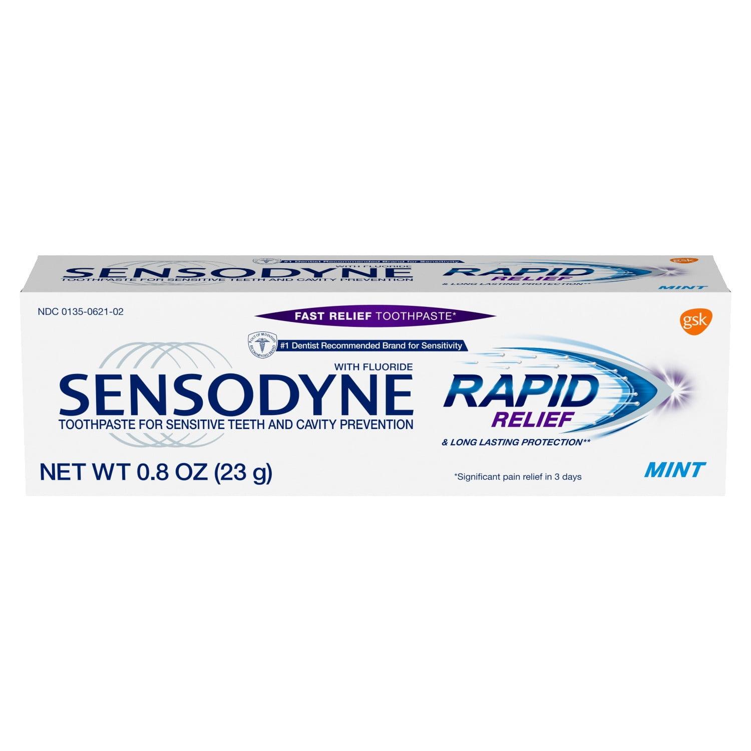 Sensodyne Rapid Relief Toothpaste for Sensitive Teeth in Travel Size ...