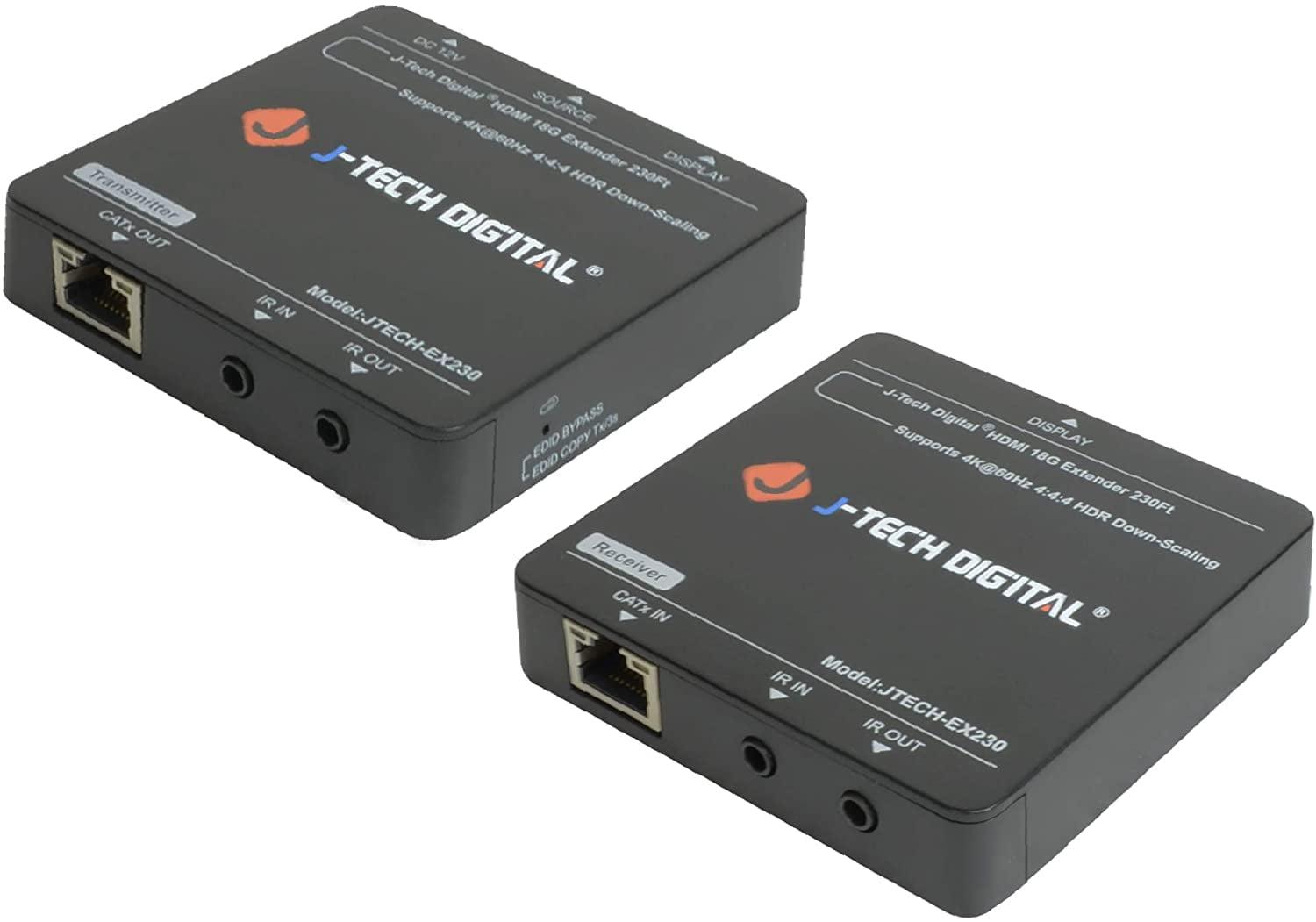 Buy J-Tech Digital 4K@60Hz HDMI Extender Over Cat 5e6 Ethernet Cable ...