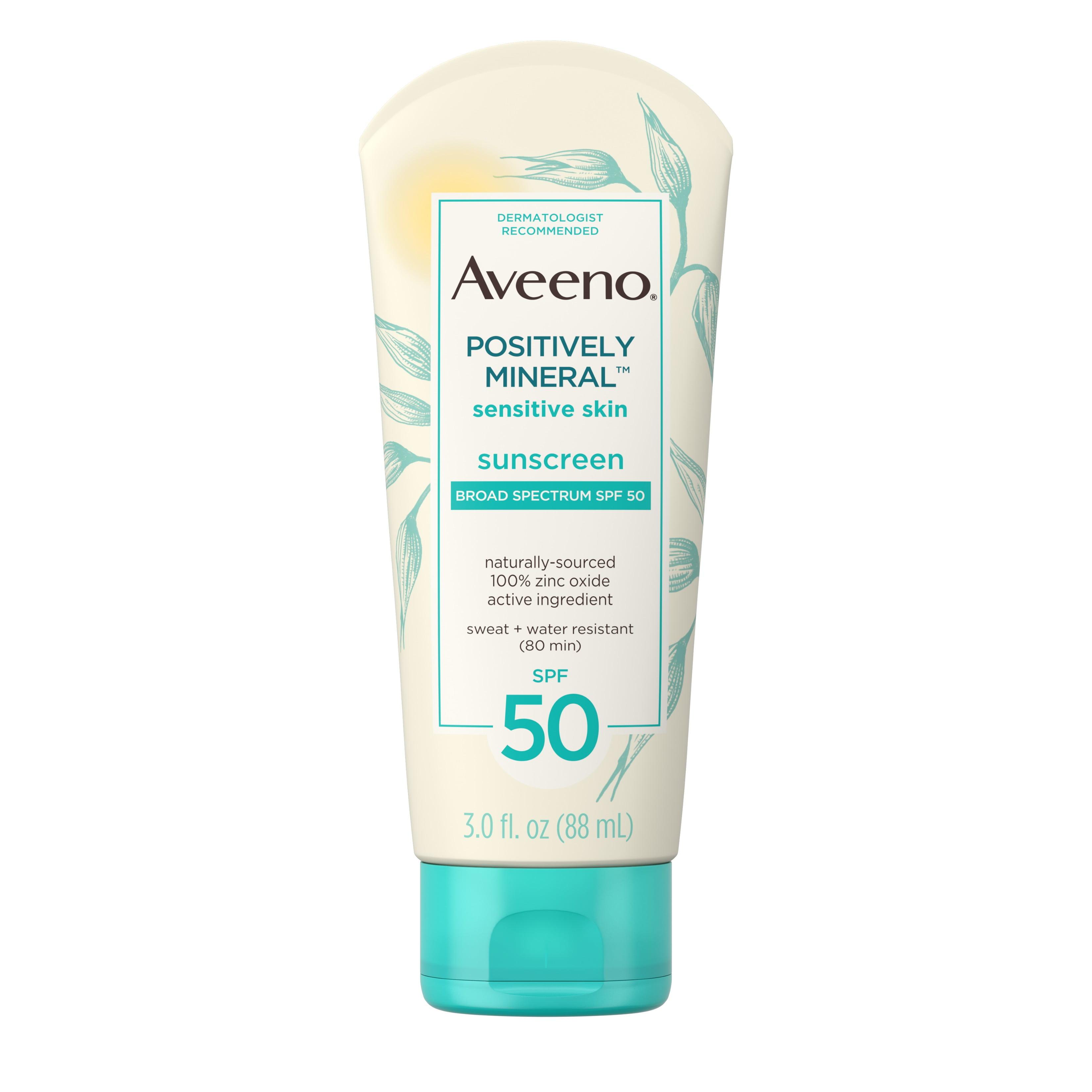 Aveeno Positively Mineral Sensitive Sunscreen Lotion SPF 50, 3 fl. oz ...