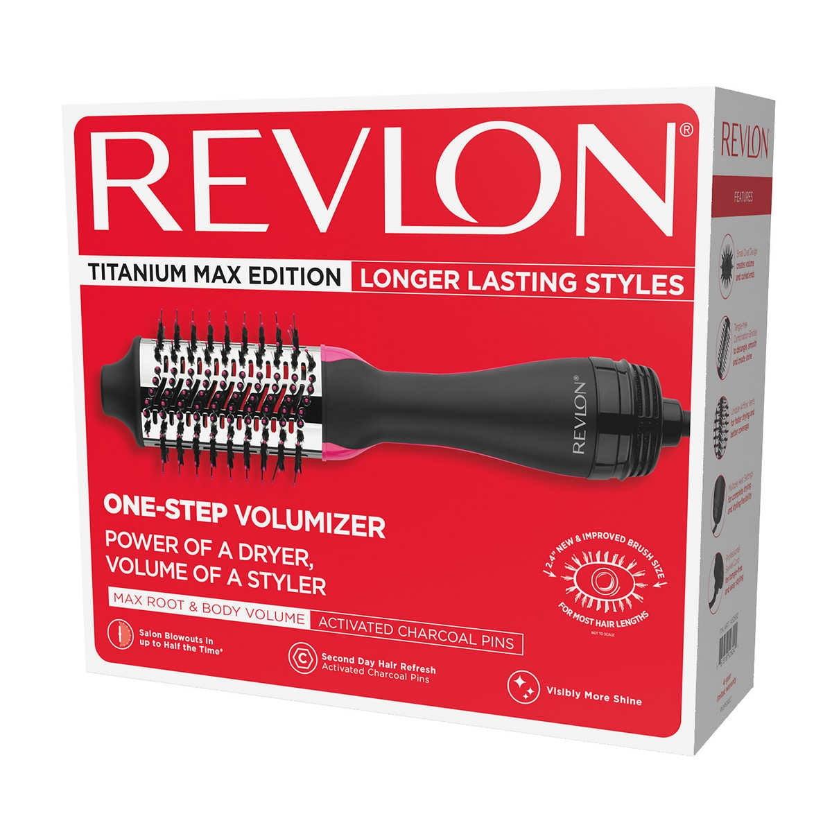 Revlon One-Step Hair Dryer and Volumizer Titanium Max Edition 2.4" Hot ...