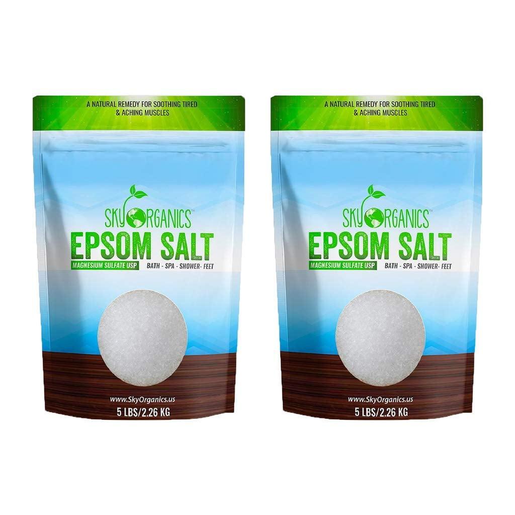 Sky Organics Epsom Salt - 100% Pure Magnesium Sulfate, USP Grade ...