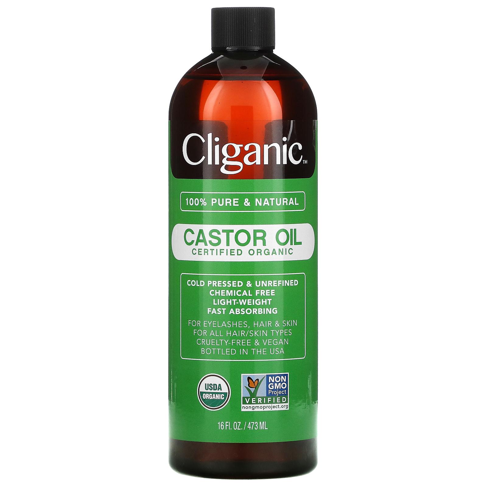 Cliganic USDA Organic Castor Oil, 100% Pure (16oz with Eyelash Kit ...