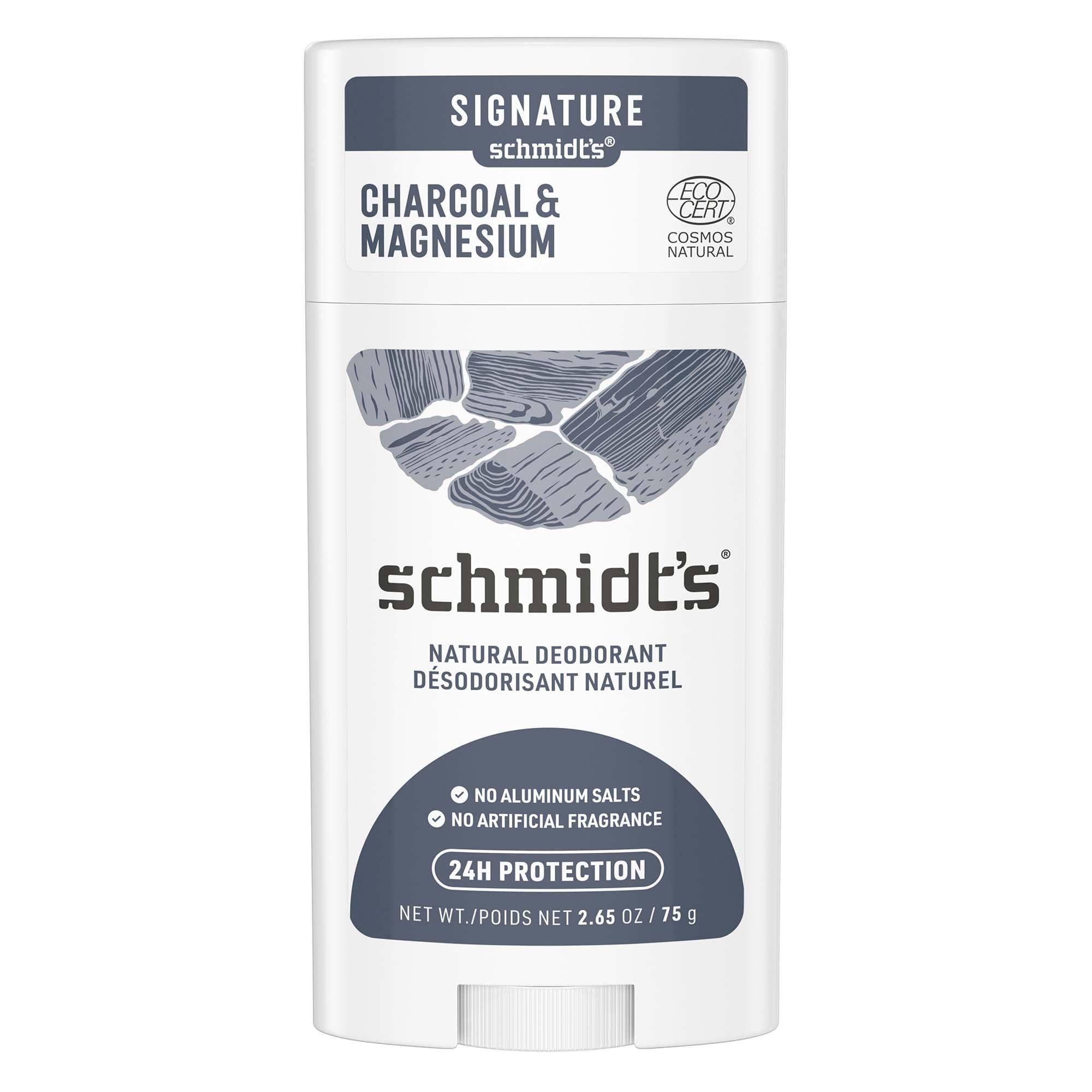 Schmidt's Aluminum Free Natural Deodorant Charcoal & Magnesium 2.65 oz ...