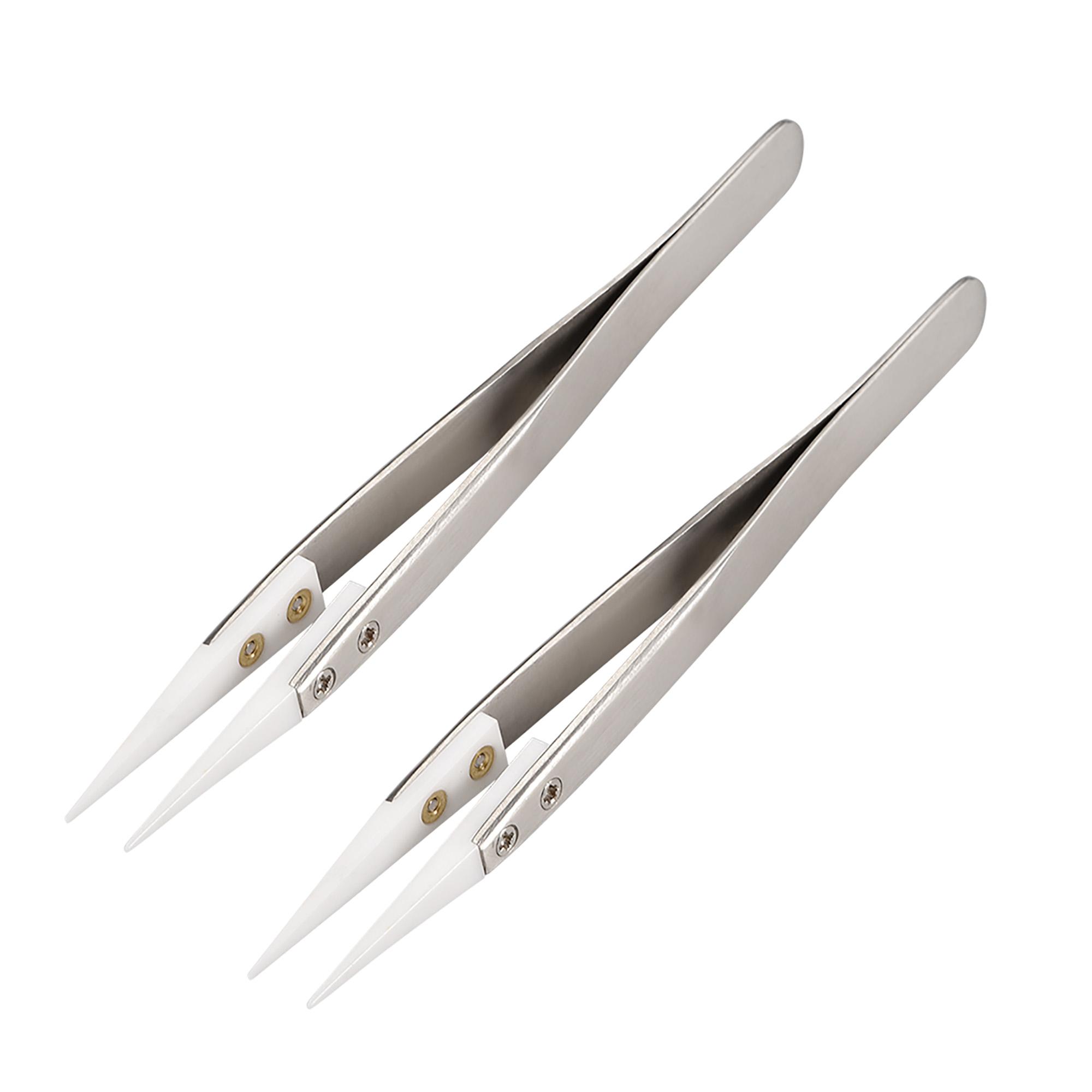 Precision Ceramic Tweezers Non-Conductive Heat Resistant Anti-Static ...