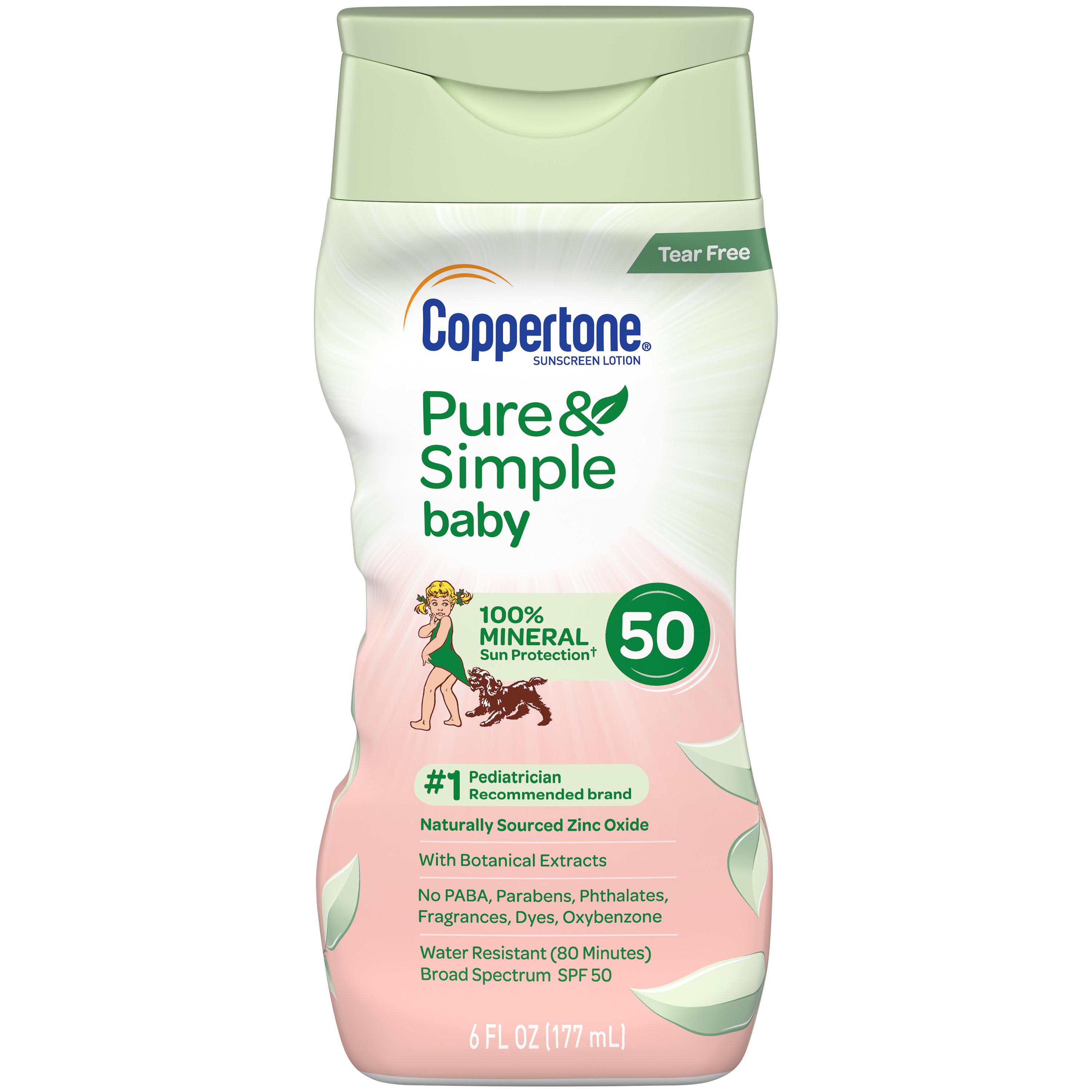 Coppertone Pure & Simple Baby SPF 50 Sunscreen Lotion, 6 oz - Walmart ...