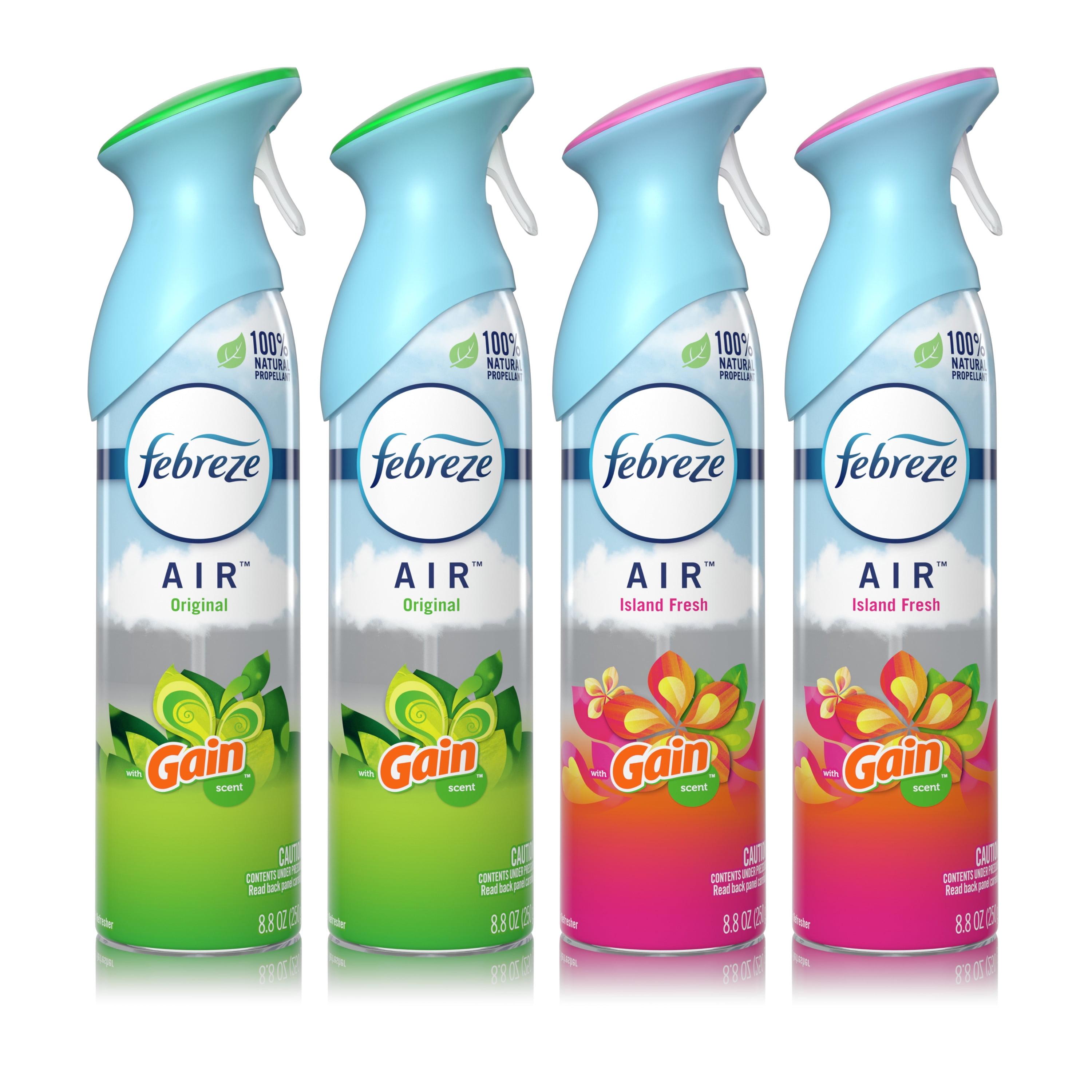 Febreze Air Freshener Spray, Gain Original and Island Fresh, 4 ct ...