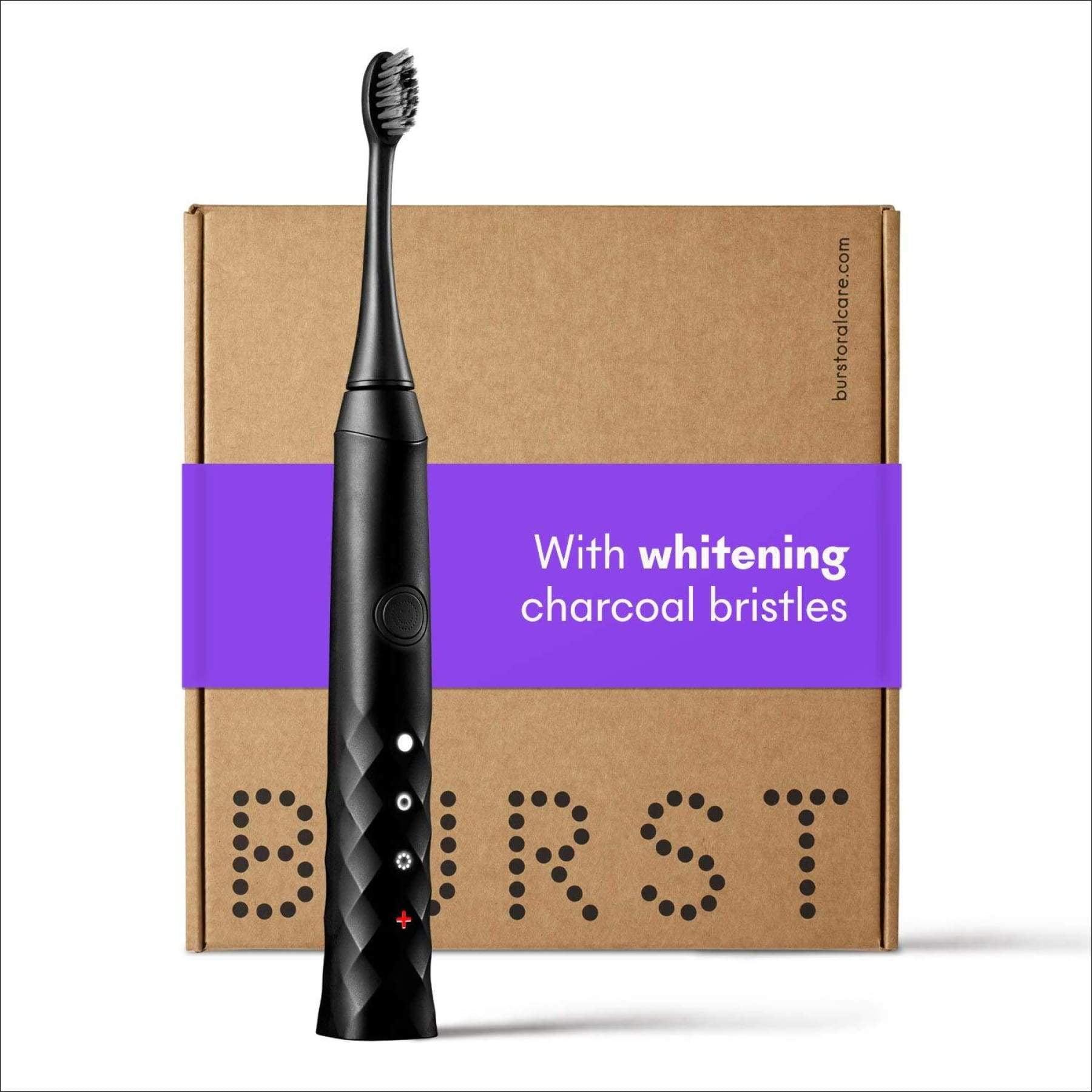 BURST Sonic Electric Toothbrush with Charcoal Toothbrush Head, Black ...