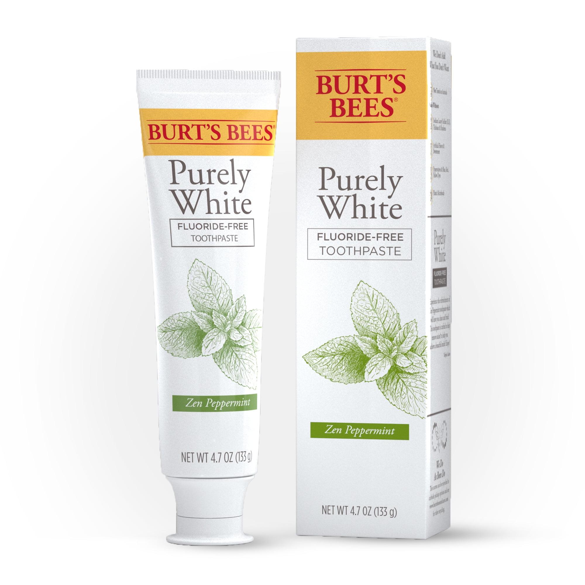 Burt's Bees Toothpaste, Fluoride Free, Purely White, Zen Peppermint, 4. ...