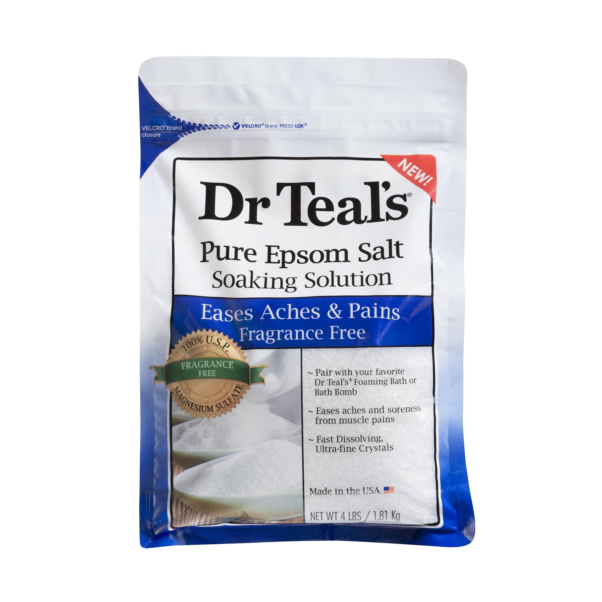 Dr Teal's Pure Epsom Salt Soaking Solution, Fragrance Free, 4 lb ...