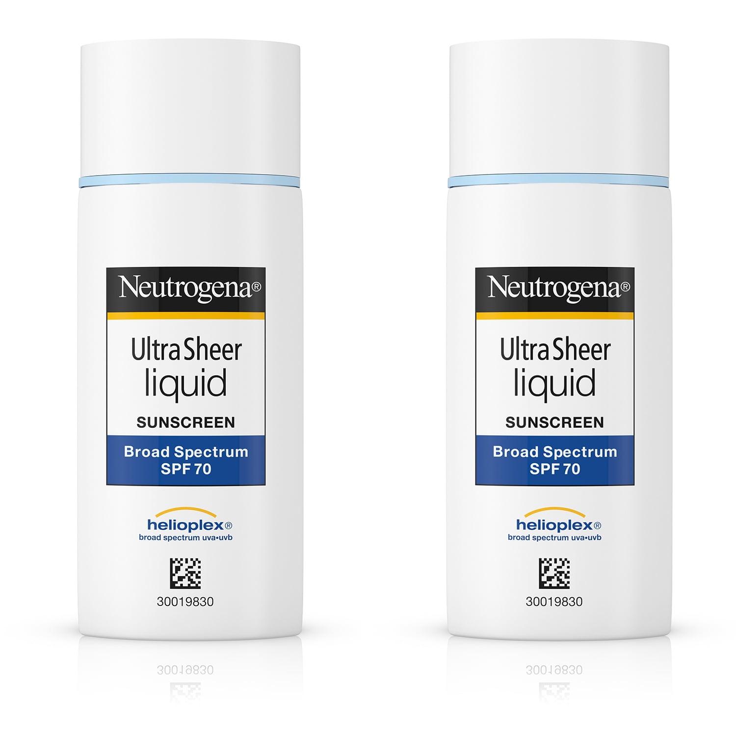 Neutrogena Ultra Sheer Liquid Daily Face Sunscreen, SPF 70, 1.4 fl. Oz ...