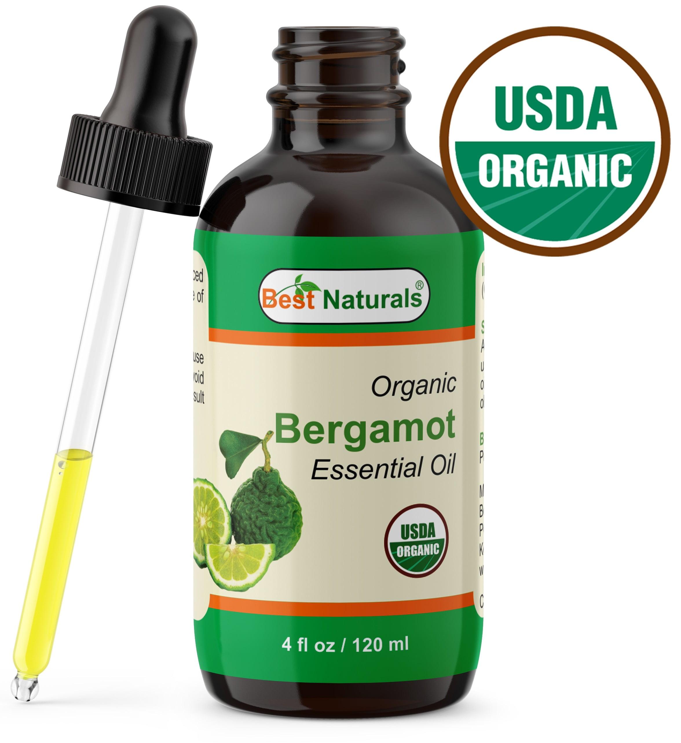 Best Naturals Certified Organic Bergamot Essential Oil with Glass ...