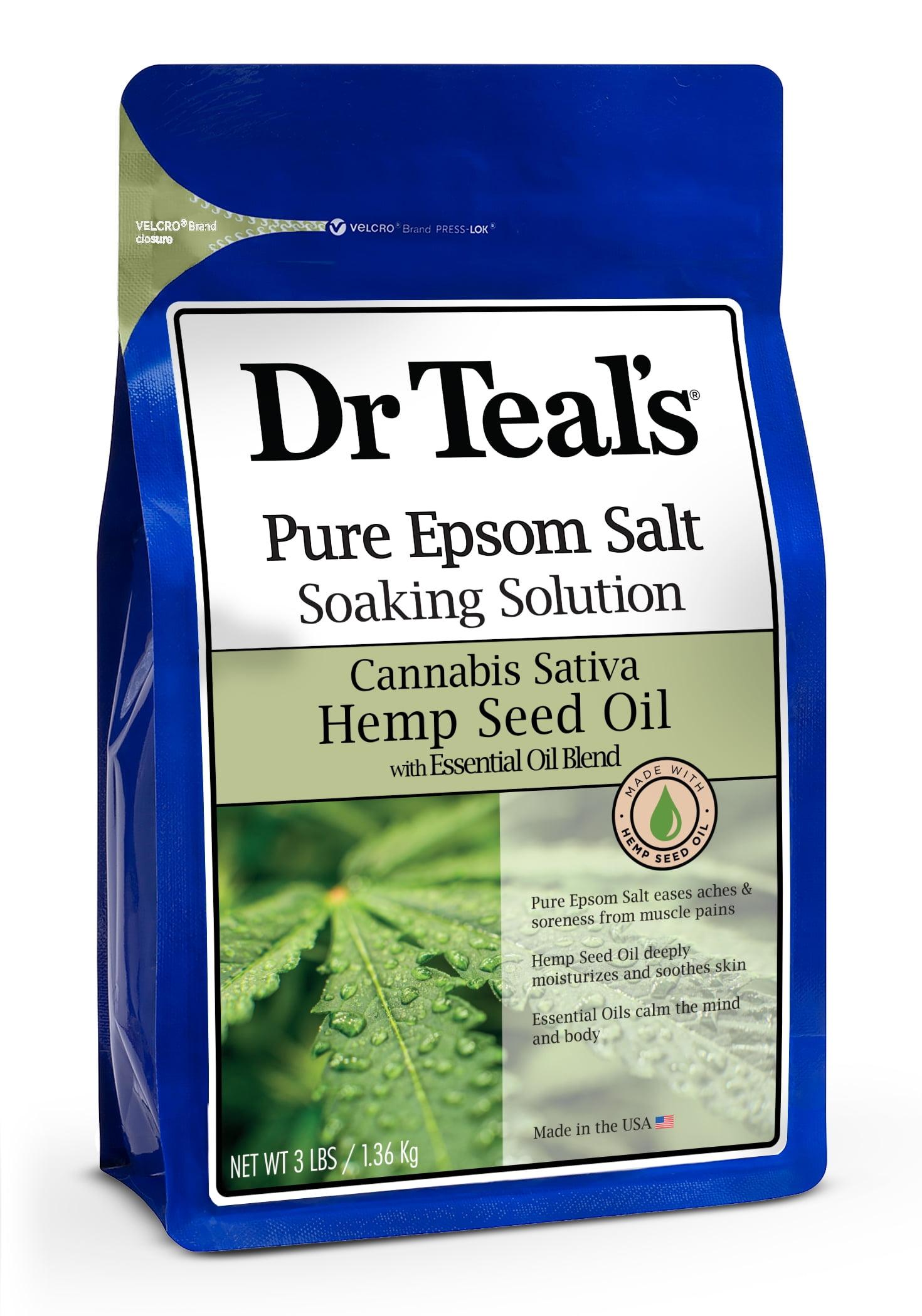 Dr Teal's Pure Epsom Salt Soak, Cannabis Sativa Hemp Seed Oil with ...