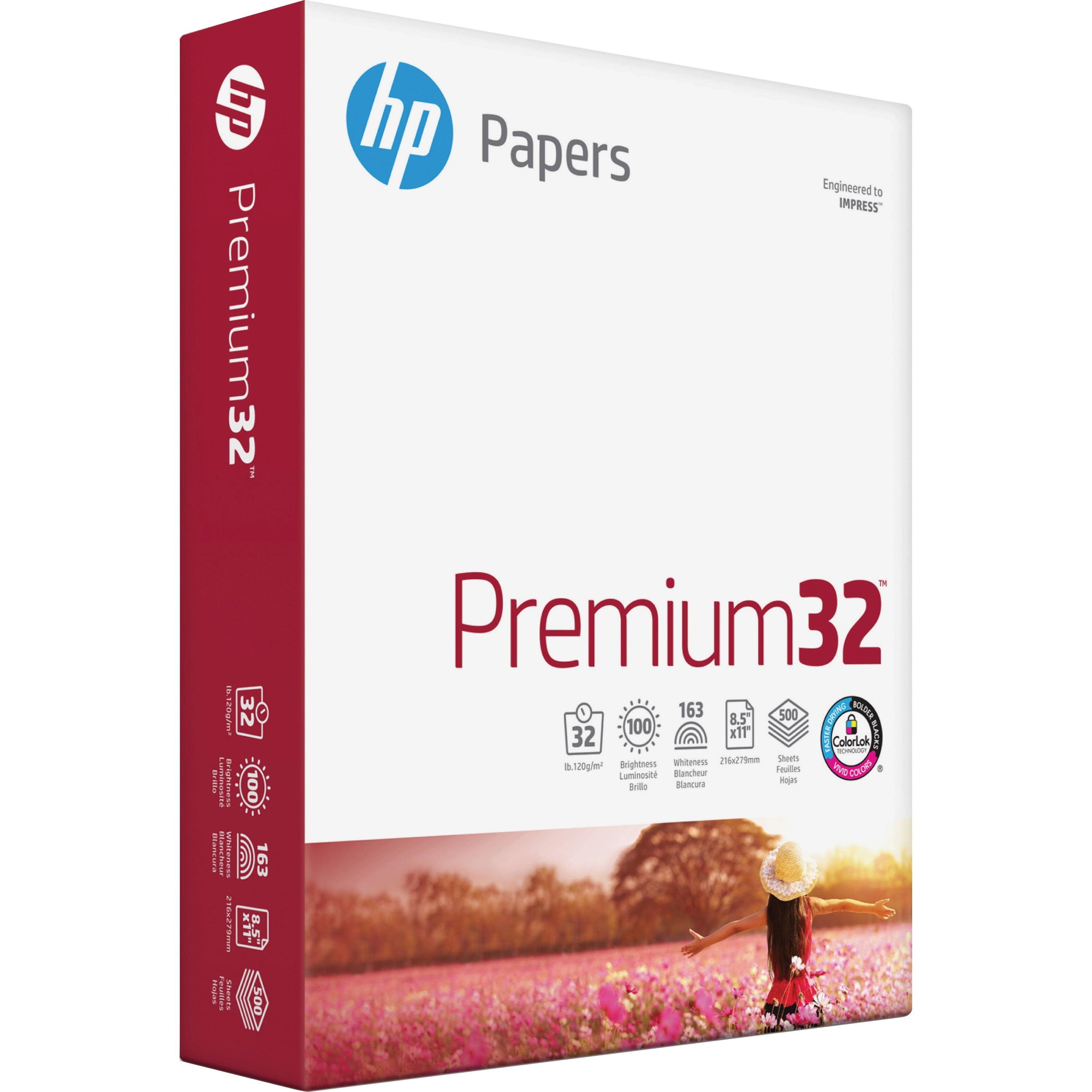 HP Papers Premium32 8.5x11 Laser Copy & Multipurpose Paper, White, 500 ...