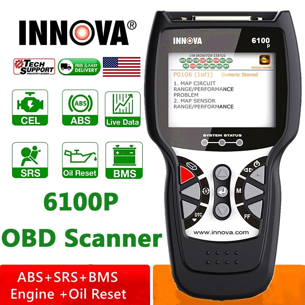 INNOVA 6100P OBD2 Scanner Automotive ABS SRS Engine Code Reader Oil ...