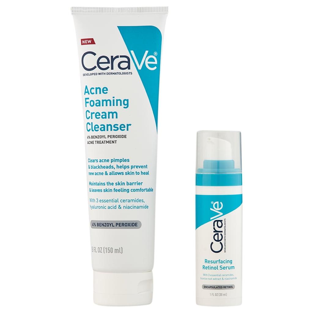 CeraVe Acne Foaming Cream Cleanser 5 oz & Resurfacing Serum 1 oz ...