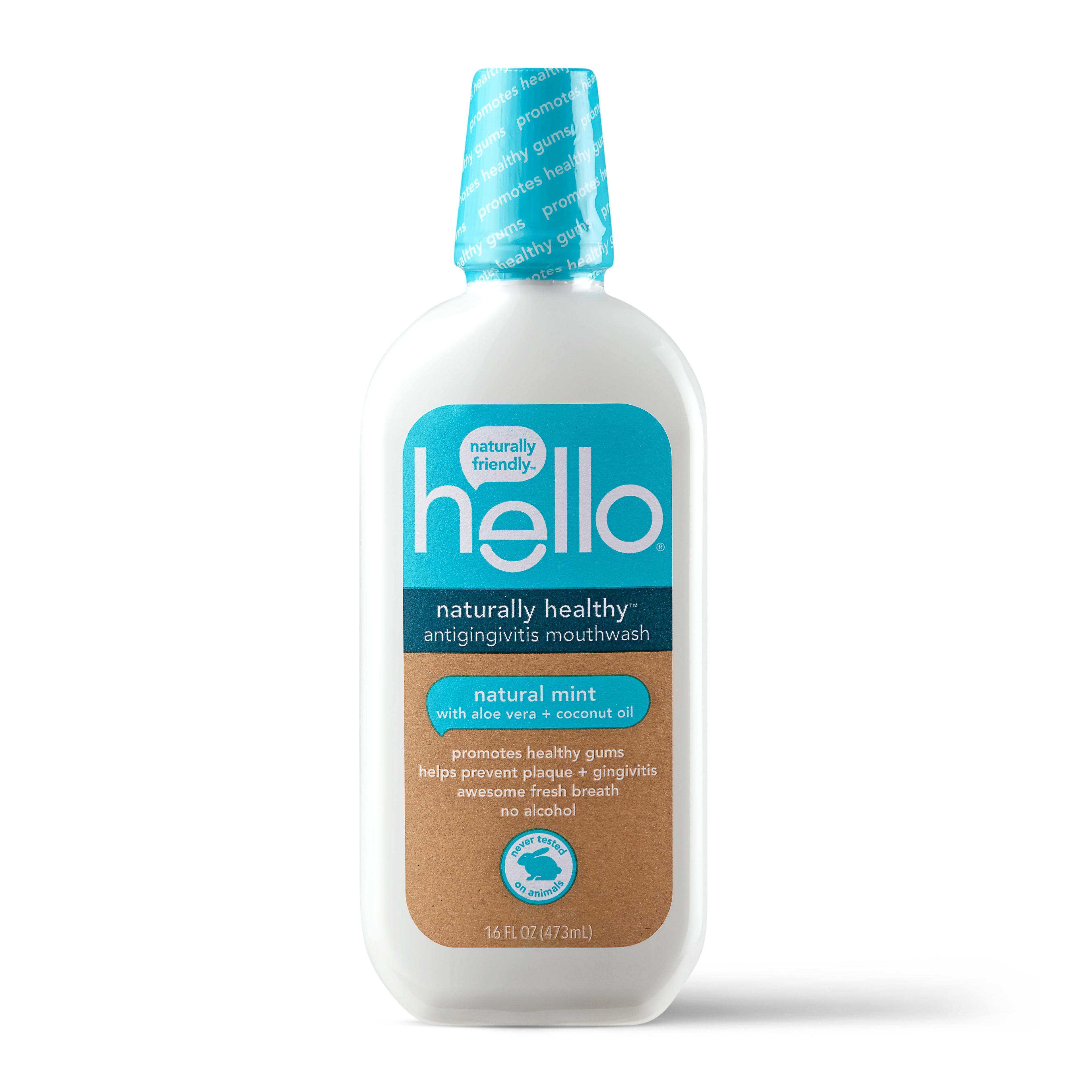 Hello Naturally Healthy Antigingivitis Mouthwash, Alcohol Free with ...