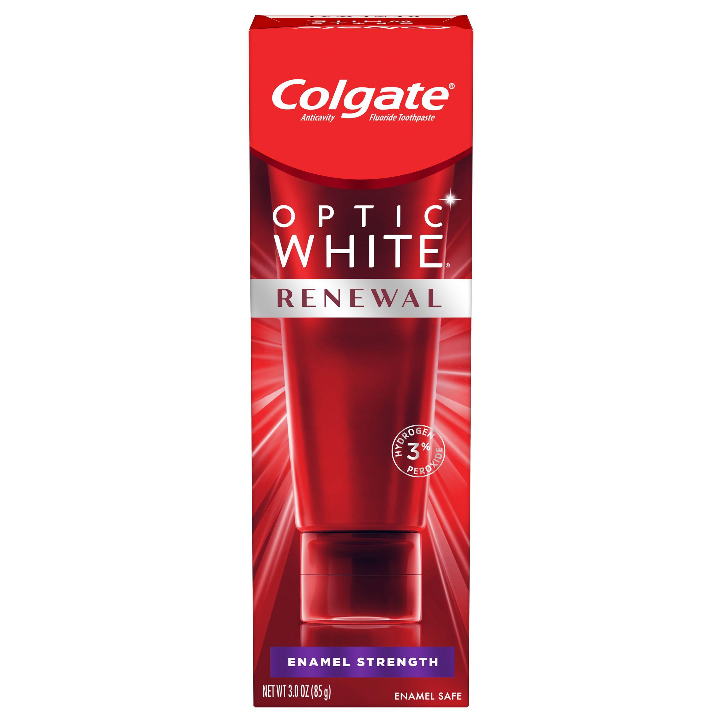 Colgate Optic White Renewal Whitening Toothpaste, Enamel Strength, 3 oz ...