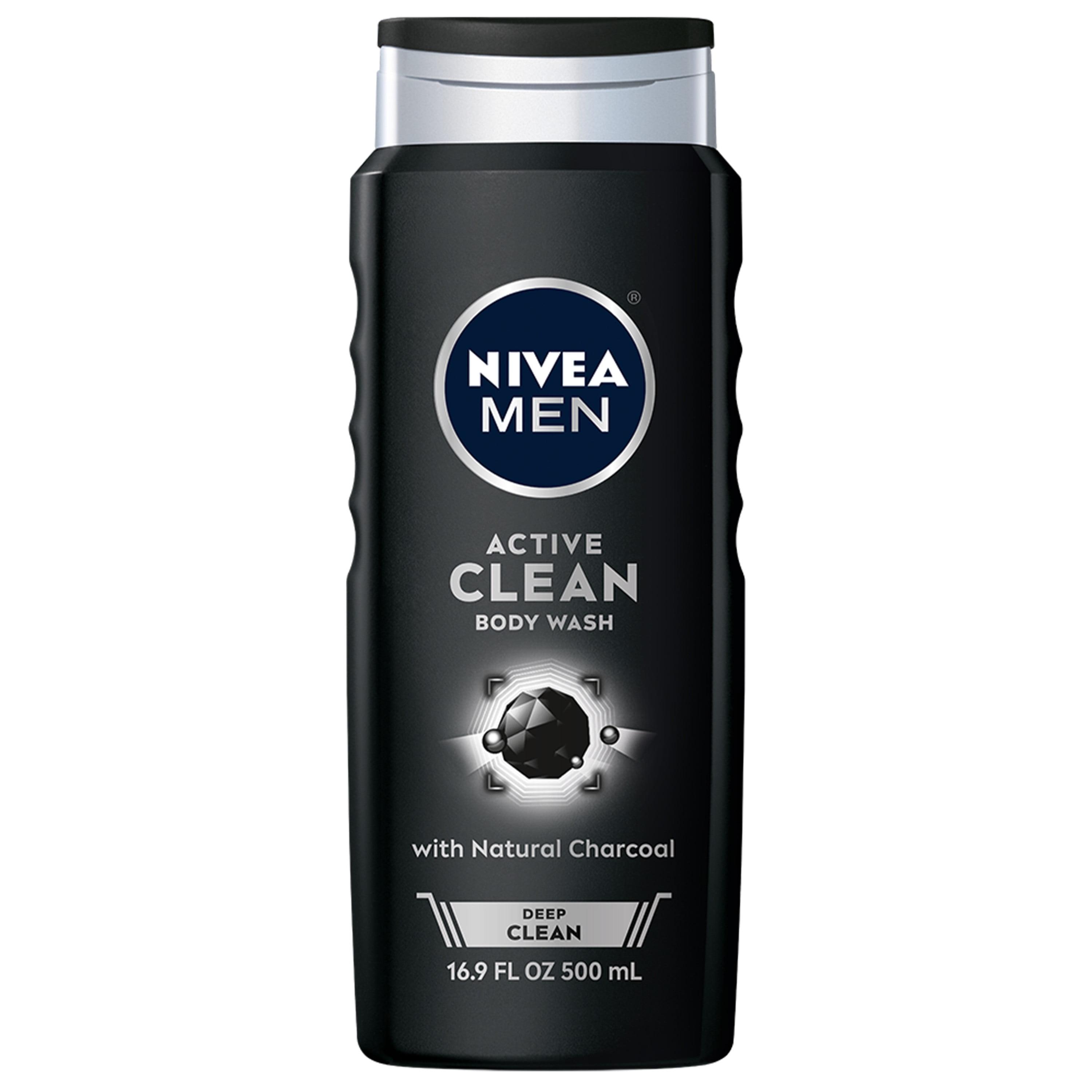 NIVEA MEN DEEP Active Clean Body Wash with Natural Charcoal 16.9 fl. oz ...