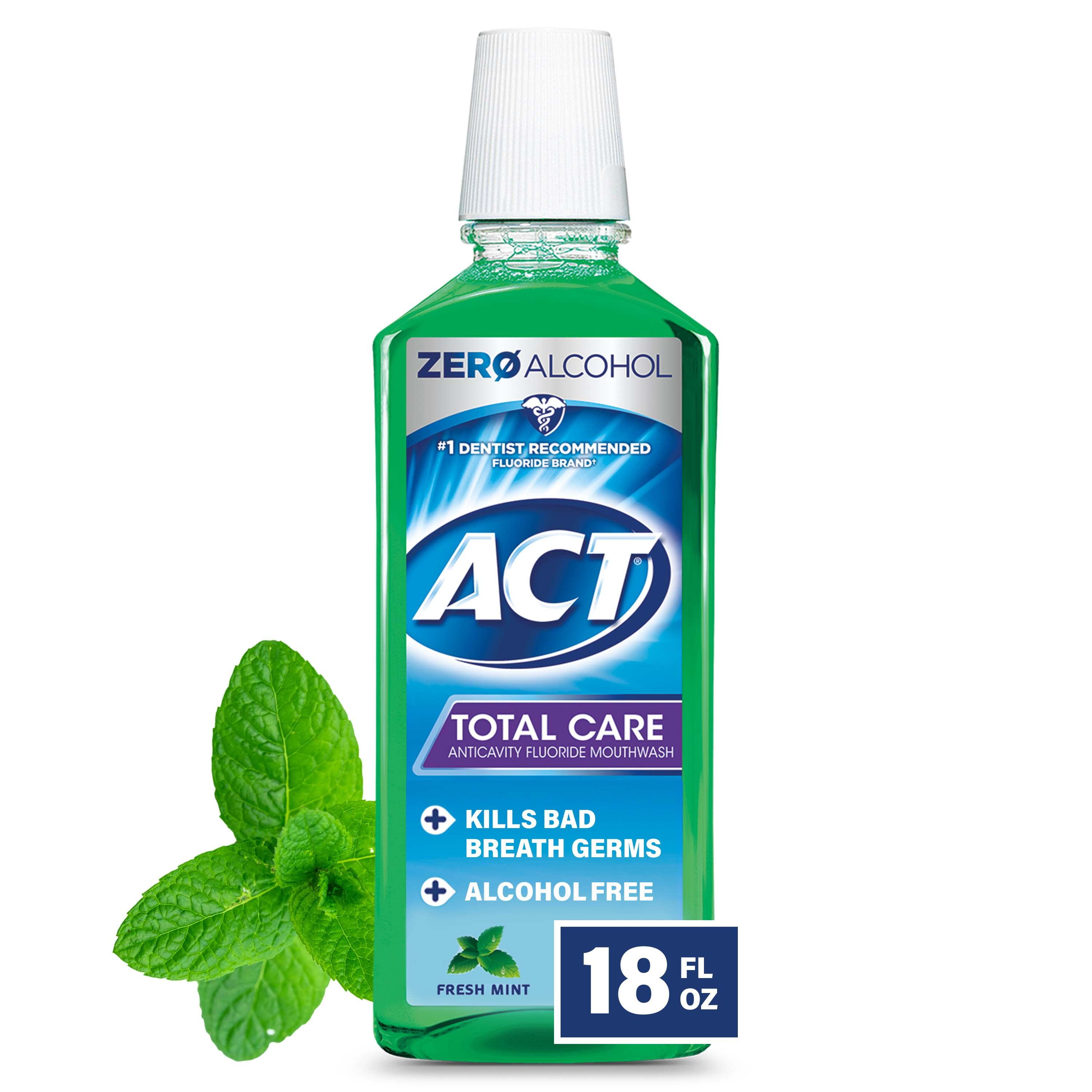 ACT Total Care Anticavity Fluoride Mouthwash With Zero Alcohol, Fresh ...