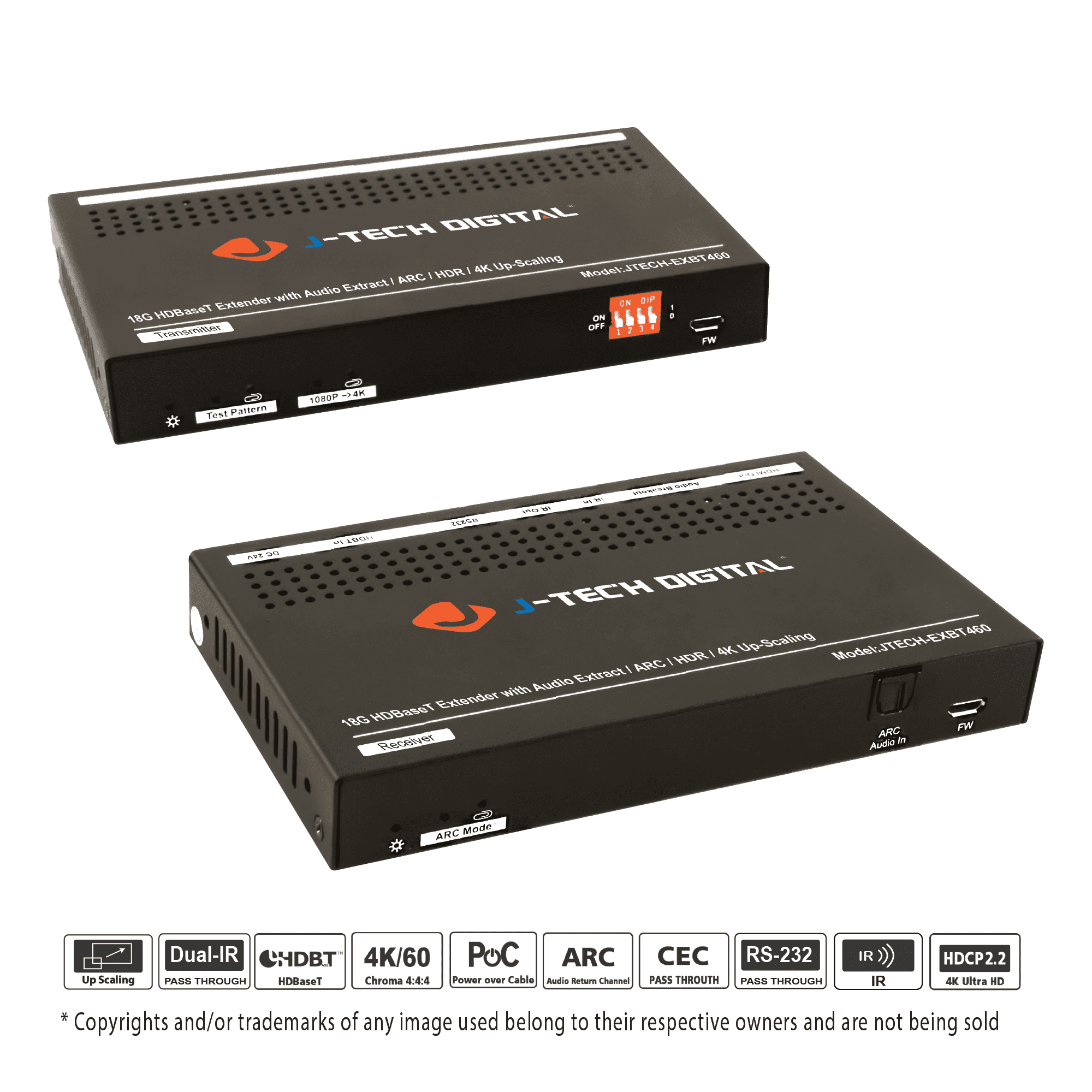 J-Tech Digital HDBaseT HDMI Extender 18Gbps with Audio Extraction and ...