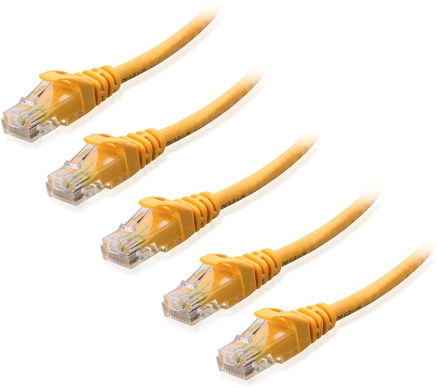 Cable Matters 5-Pack Snagless Cat6 Ethernet Cable in Yellow 5 Feet ...