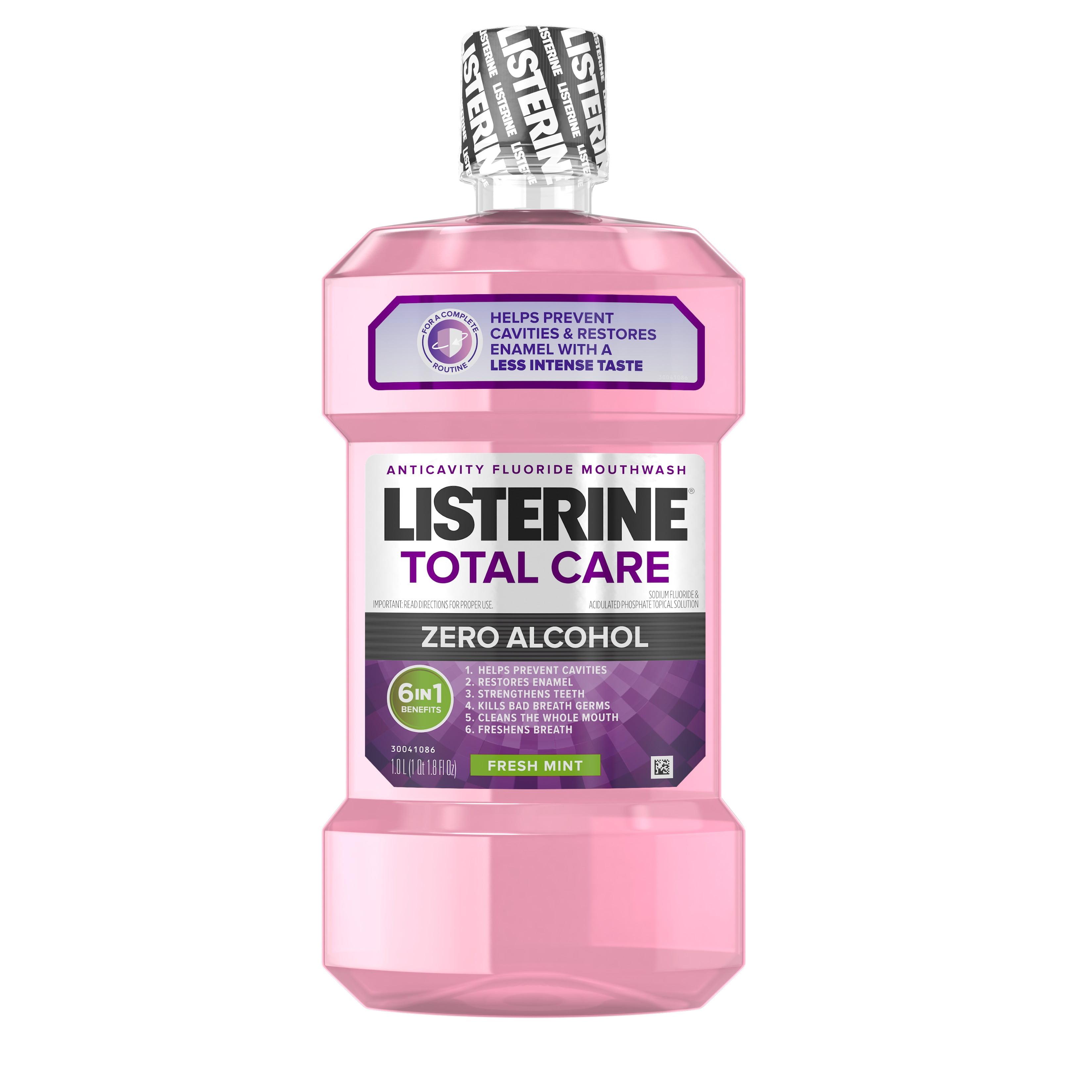 Listerine Total Care Zero Alcohol-Free Mouthwash, Fresh Mint, 1 L ...