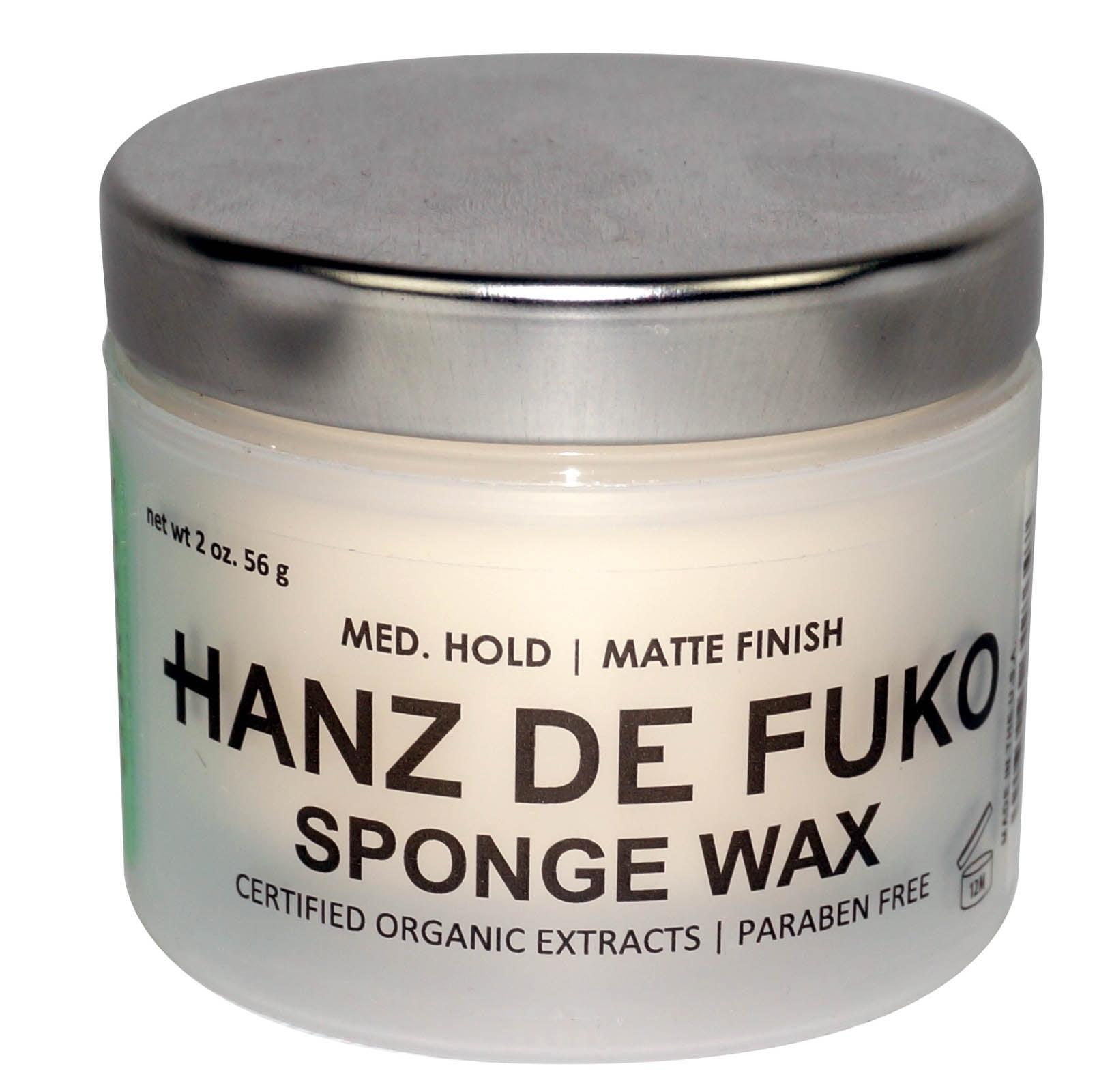 HANZ DE FUKO Sponge Wax Mens Hair Grooming 2oz Medium Hold Matte Finish ...