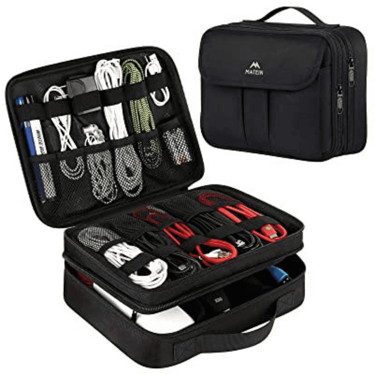 Matein Electronic Travel Organizer Storage Bag for Chargers, Cords ...