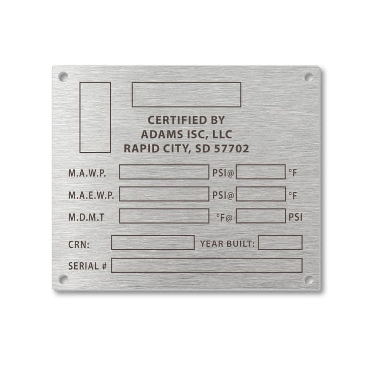 IdentificationTags.com - Engraved Stainless Steel Custom Data Plates