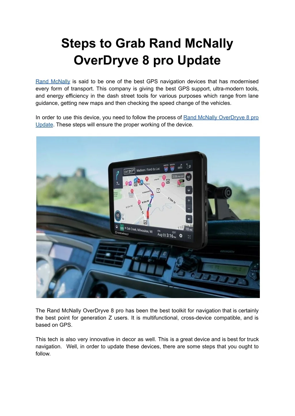 PPT - Steps to Grab Rand McNally OverDryve 8 pro Update PowerPoint ...