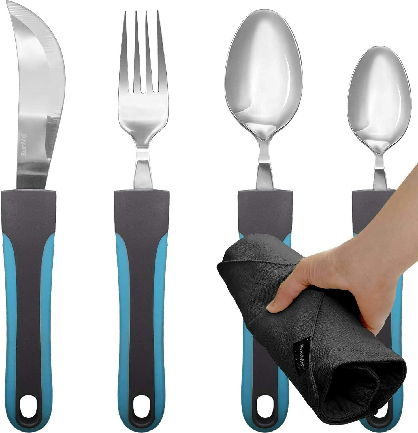 Buy BUNMO Adaptive Utensils - Weighted Knives Forks and Spoons ...