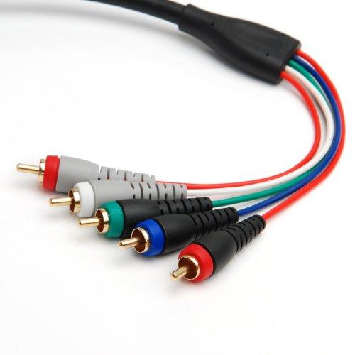 BlueRigger Component Video Cable with Audio (6FT, RCA- 5 Cable ...